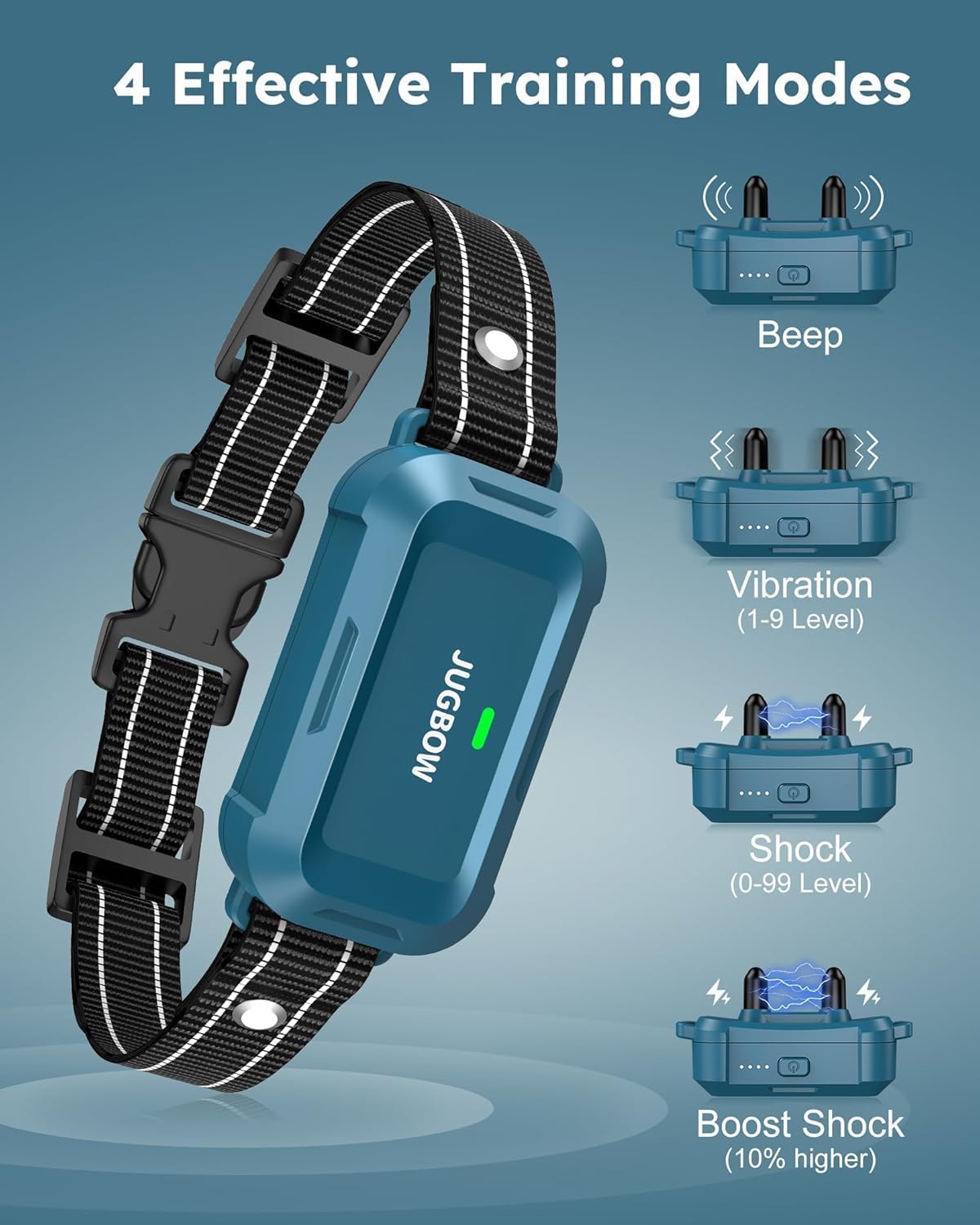 Jugbow Dog Shock Collar - 4200FT Dog Training Collar with Remote, IPX8 Waterproof Electric Collar with 4 Training Modes, Security Lock, Rechargeable e-Collar for Dogs 10-120lbs