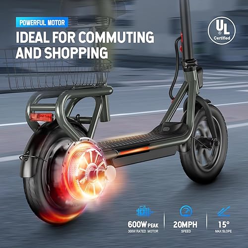Miniatura 2 de SISIGAD Electric Scooter Adults Peak 500W Motor,10" Solid Tires,2030 Miles Long Range Scooter Electric for Adults,19Mph Speed Foldable E-Scooter for