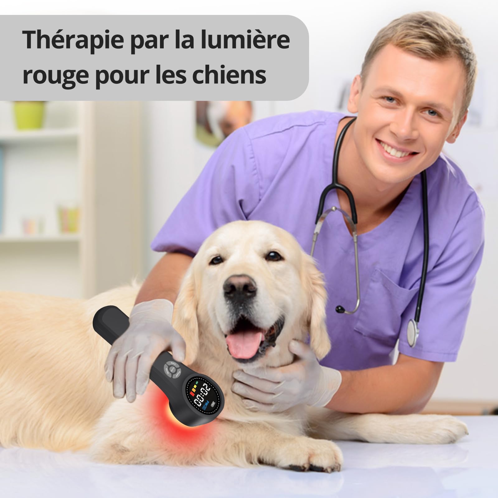 Thérapie par lumière rouge proche infrarouge Toponechoice, 4 x 980 nm + 4 x 810 nm + 16 x 660 nm, appareil portable de luminothérapie rouge pour soulager la douleur, bâton de luminothérapie rouge pour