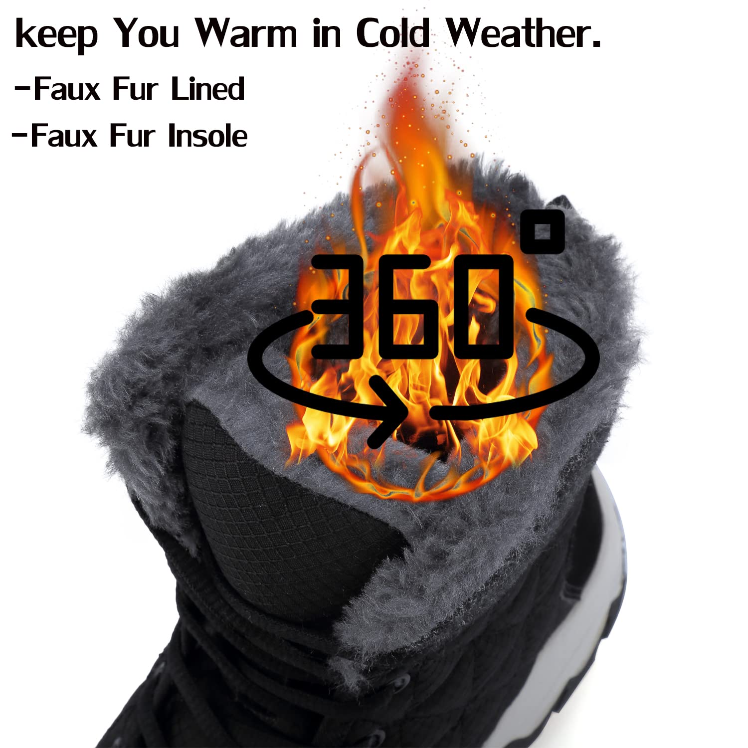 Dhinash Stivali da Neve Donna Stivaletti Uomo Stivali Invernali Impermeabile Stivali da Escursionismo Antiscivolo Caldo Pelliccia Foderati Scarpe da Neve 37-48EU