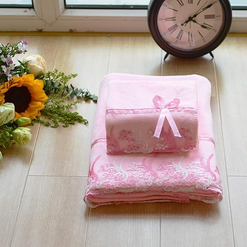 Vista 30 de USTIDE Juego de toallas de baño de encaje azul, juego de toallas de mano suaves y aterciopeladas para baño, ducha, baño