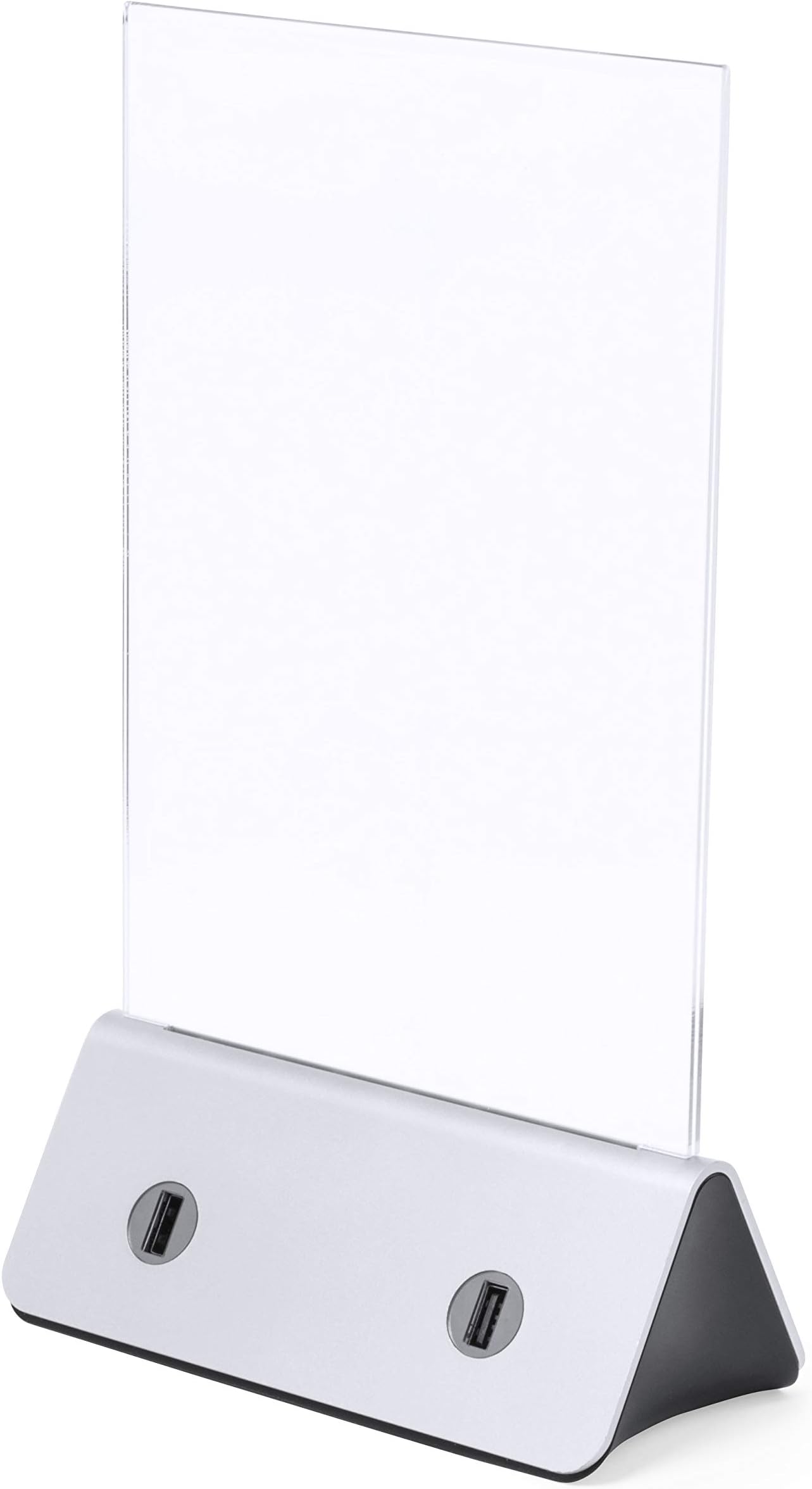 10000mAh Portable Power Bank,4x USB Menu Holder Multiple Desktop Advetising Charging Station For Cafe, Restaurants, Bar, Coffee Shops(Silver)