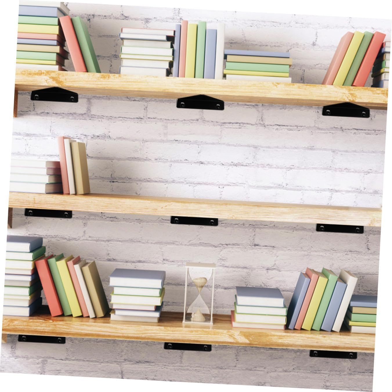 6pcs Hidden Floating Shelf Brackets Wrought Iron Metal Support Brackets for Wall Mount Shelves Easy Installation for Space Saving Storage Design