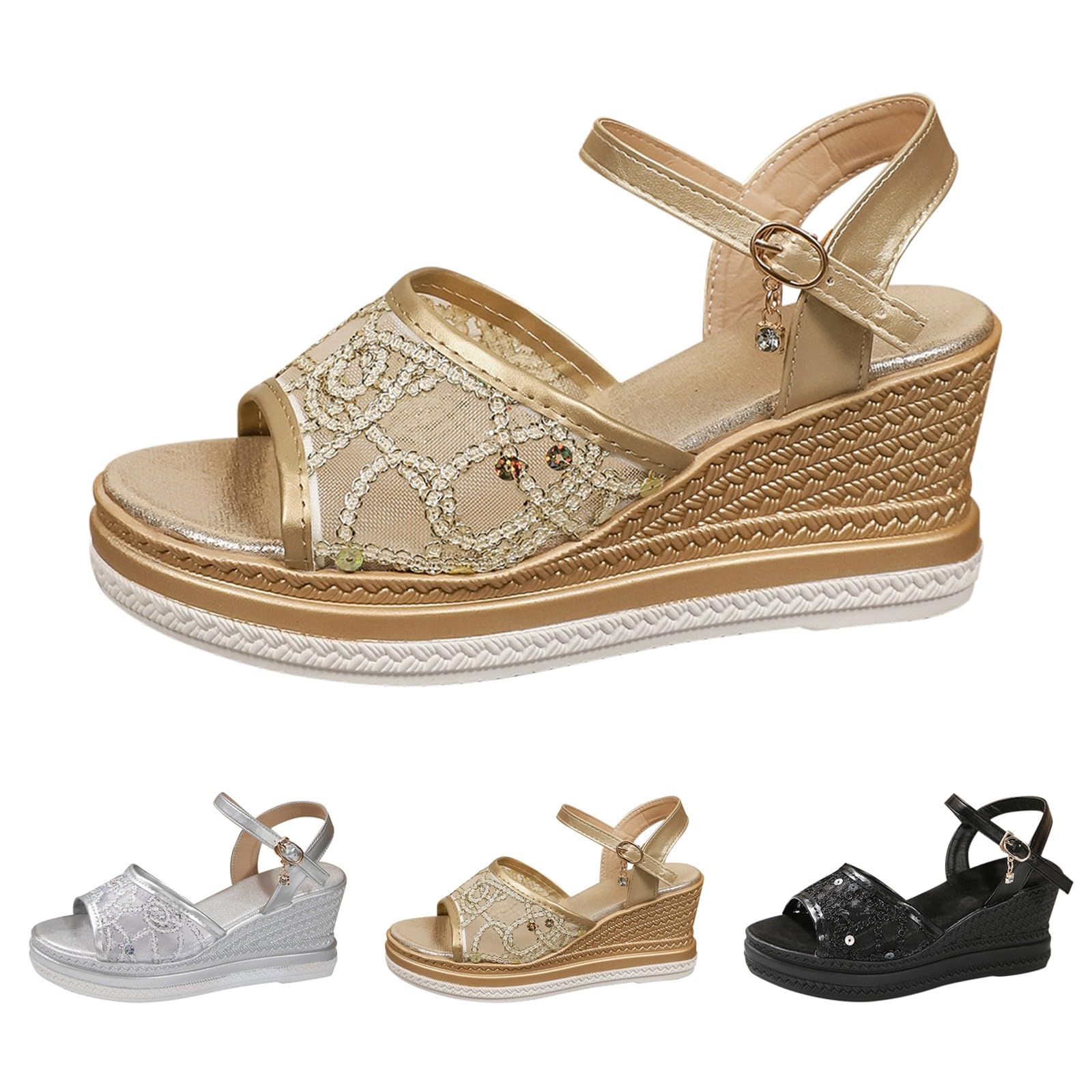 Sandalias de cuña para mujer, alpargatas