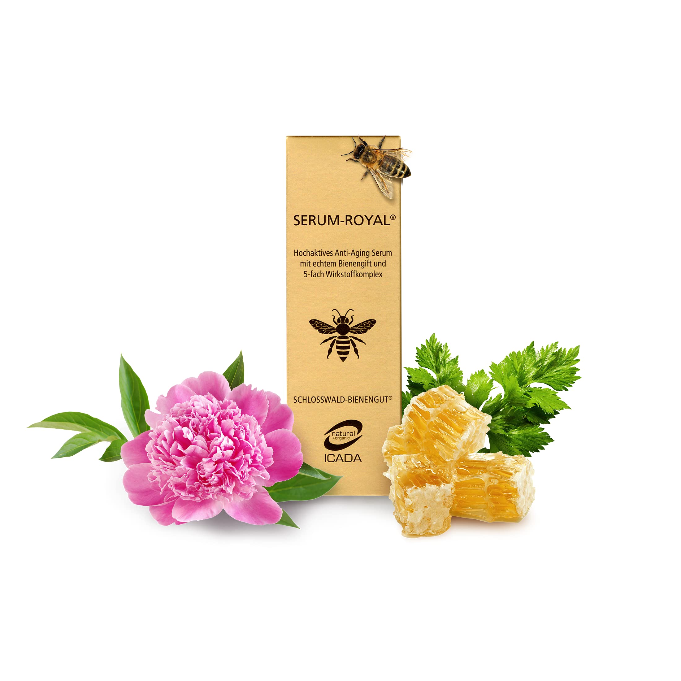 Anti Aging Serum mit Bienengift 30 ml – straffende Gesichtspflege gegen Falten – Gesichtsserum Augenserum 24h Pflege Schloßwald-Bienengut | Straffendes Gesichts-Serum gegen Falten mit echtem Bienengift, Mikroalgen und Parakresse-Extrakt, 24h Pflege