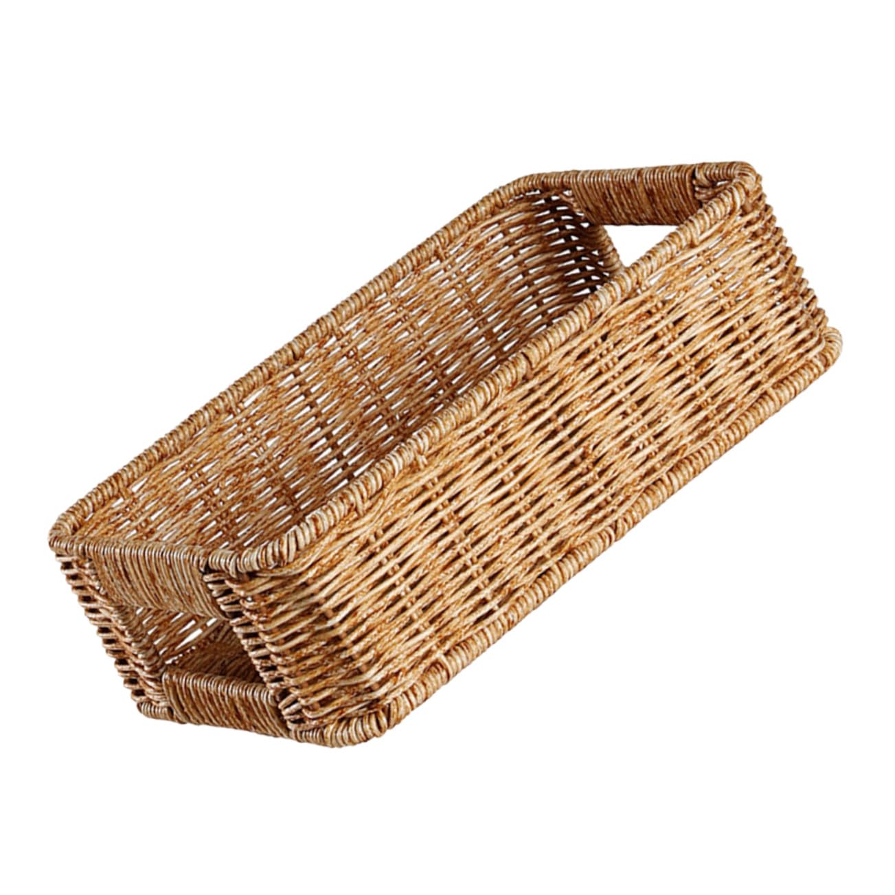 Gewebter Aufbewahrungskorb 26x17x8cm aus Pp und Eisen