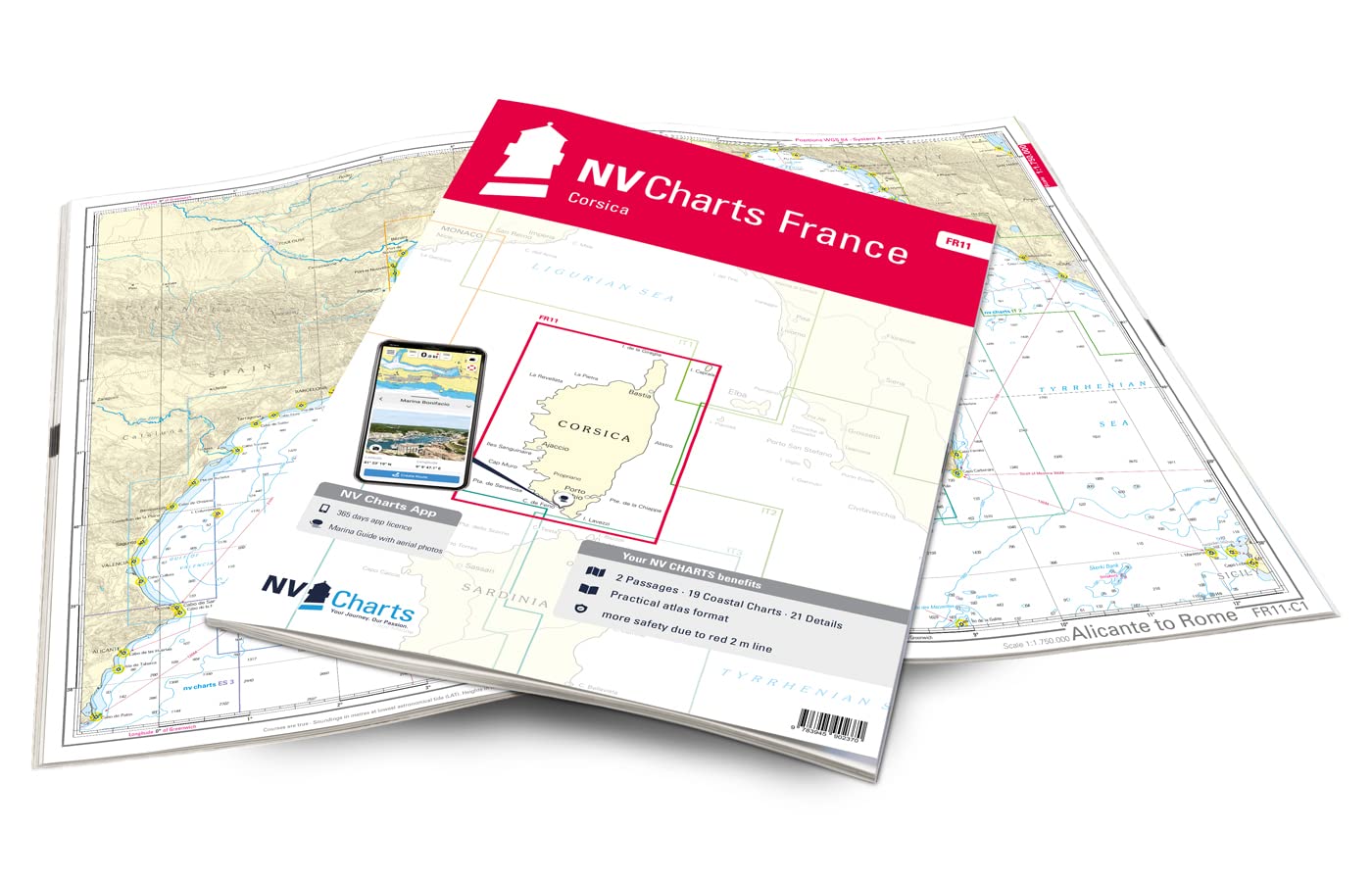NV Atlas France FR 11 mit App Lizenz- Seekarte Frankreich - Corsica