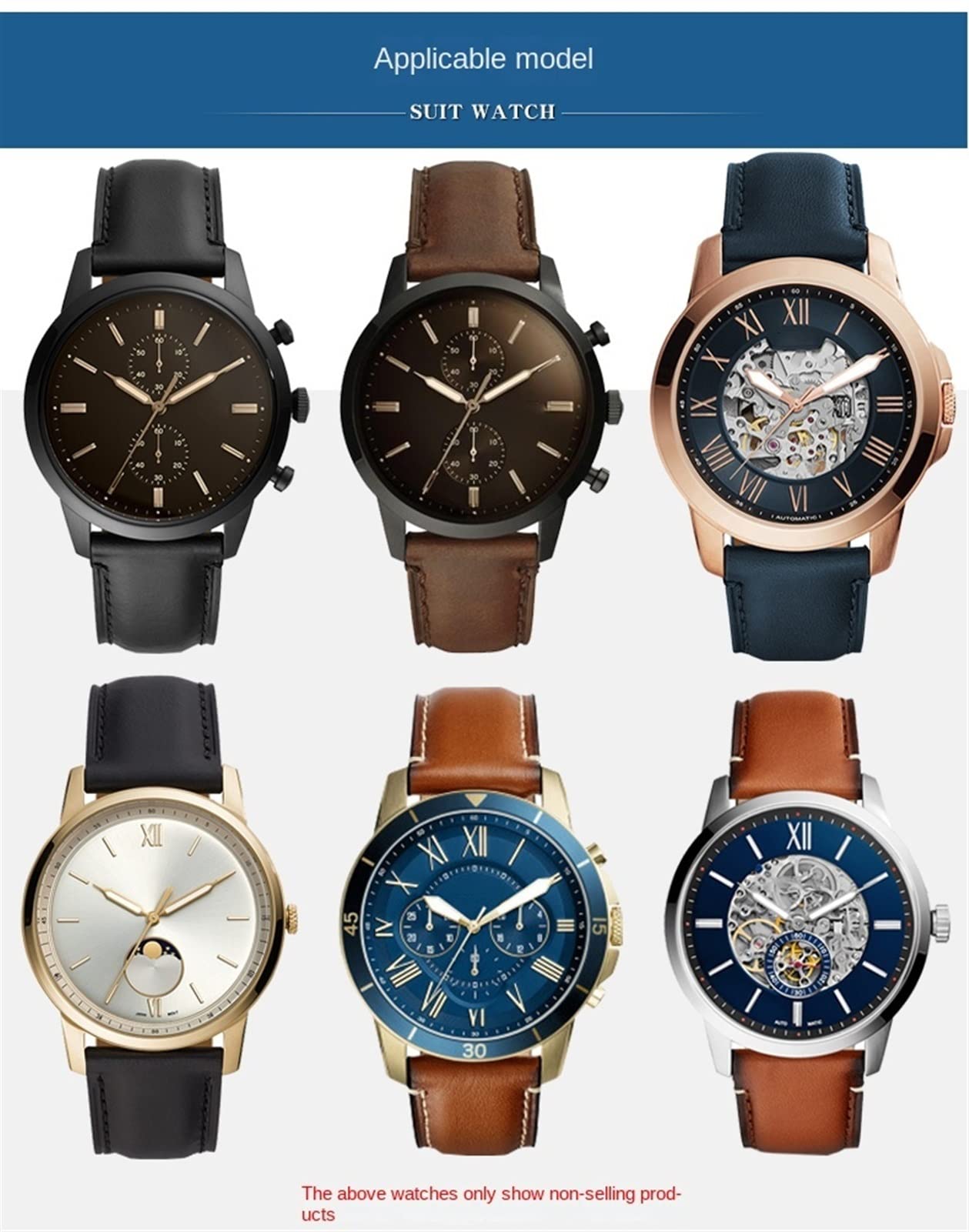 Correa de reloj de piel de cocodrilo para cualquier marca de 12, 13, 14, 15, 16, 17, 18, 19, 20, 21, 22, 23, 24 mm, con cierre plegable, 23mm, Ágata
