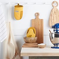 Vista 2 de KitchenAid Beacon Juego de Guantes de Horno Mini de Dos Tonos Antideslizantes, Amarillo Majestuoso, 5.5"x8", 2 Piezas