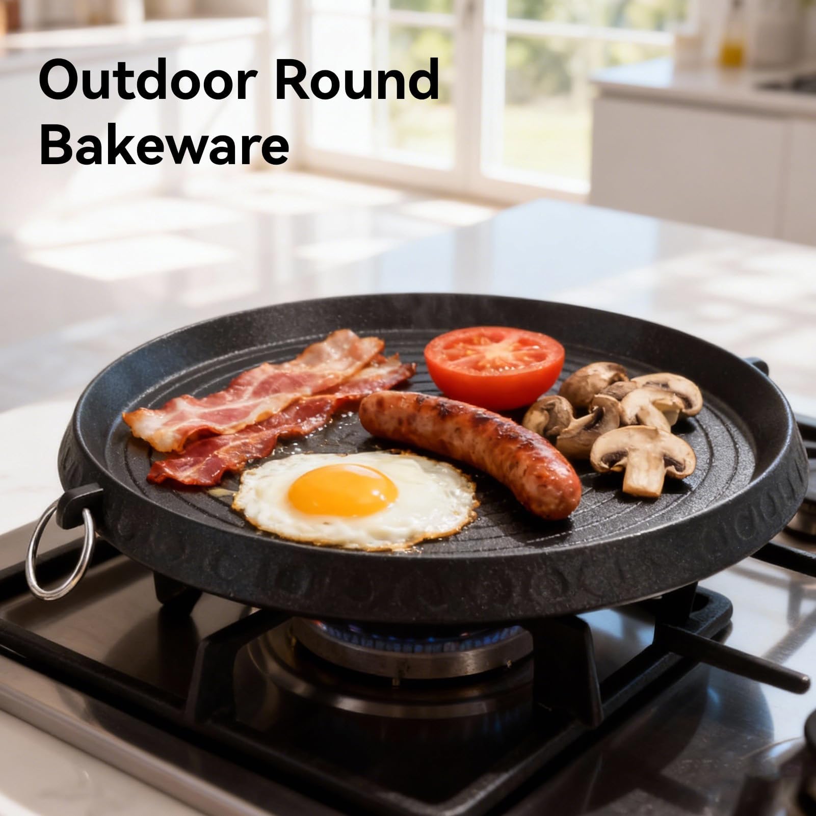 HERCHR Gril Antiadhésif Pour Barbecue Coréen, Poêle à griller pour barbecue de style coréen,plaque de gril avec surface enduite Maifan pour dessus de cuisinière, grillades intérieures et extérieures