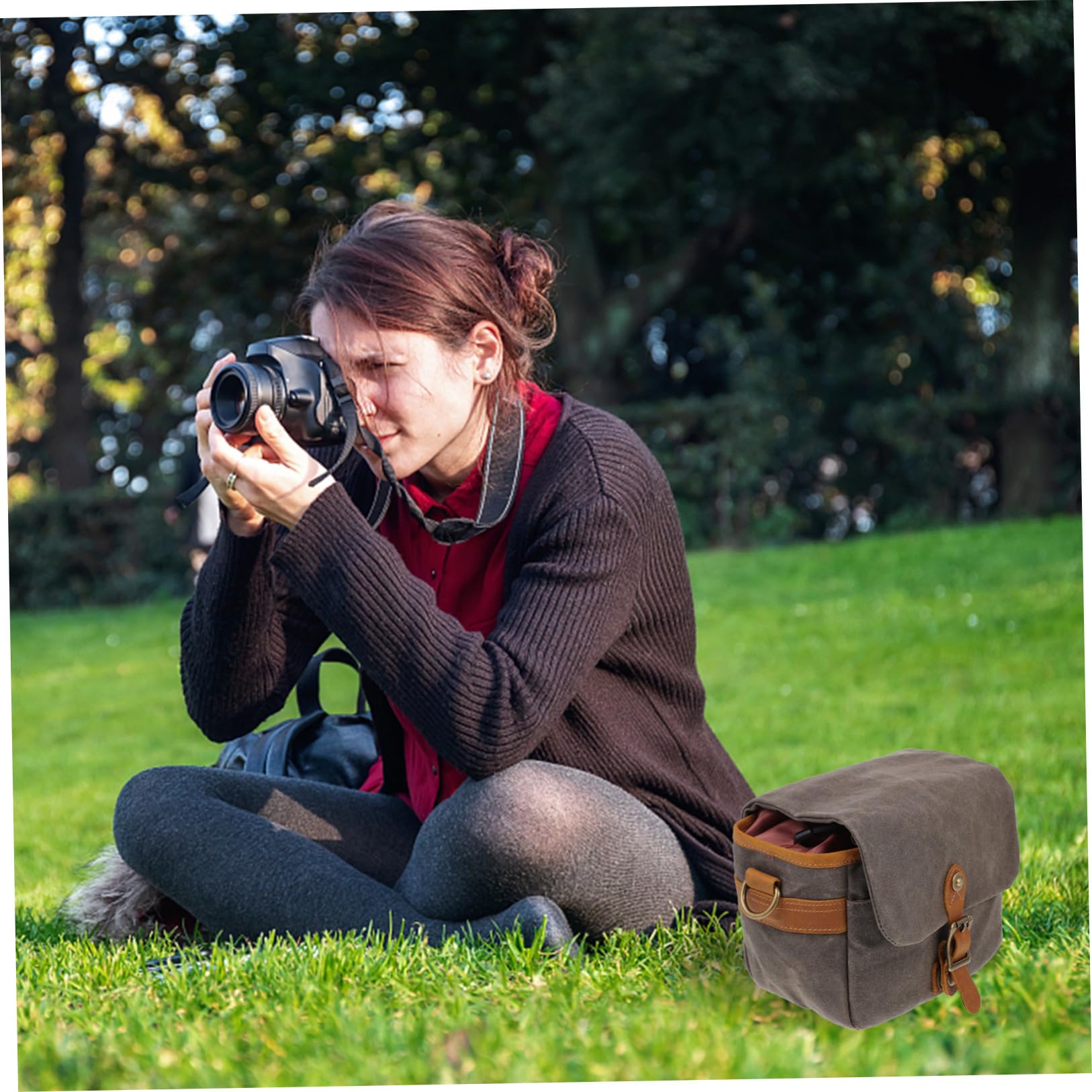 UKCOCO Borsa Porta-fotocamera a Tracolla Resistente All’acqua Ampia Capacità, Antiurto e Cinturino Regolabile, Custodia Portatile per Fotocamere Mirrorless per Viaggi ed Esterni