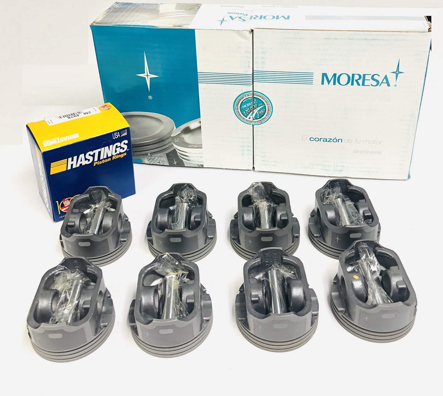 Amazon.com: Set of (8) +.020 Over Pistons & Moly Rings Kit