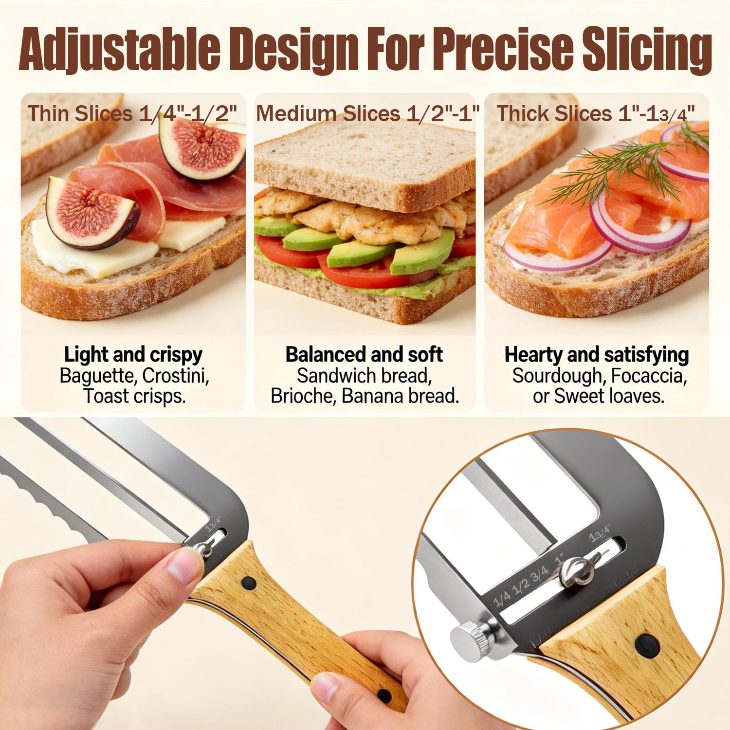 Adjustable Bread Slicer - Perfect Slices Every Time -4