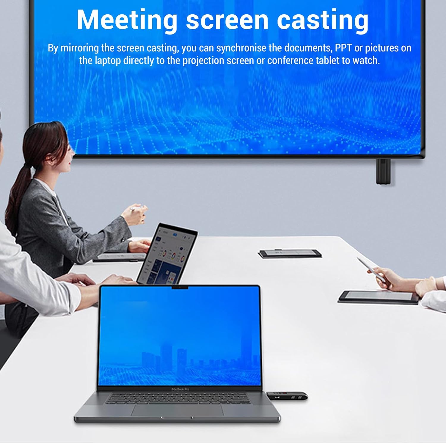 Wireless HDMI Transmitter and Receiver, 4K Decoding 1080P Output, HD Multimedia Interface Extender with LED Display, 50m / 164.04ft, Plug and Play for Laptop PC Projector