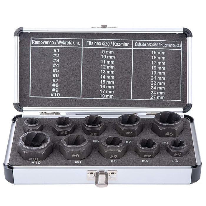 Buy Impact Nut & Bolt Extractor Tool Set, 10 Pieces Bolt & Nut Removal