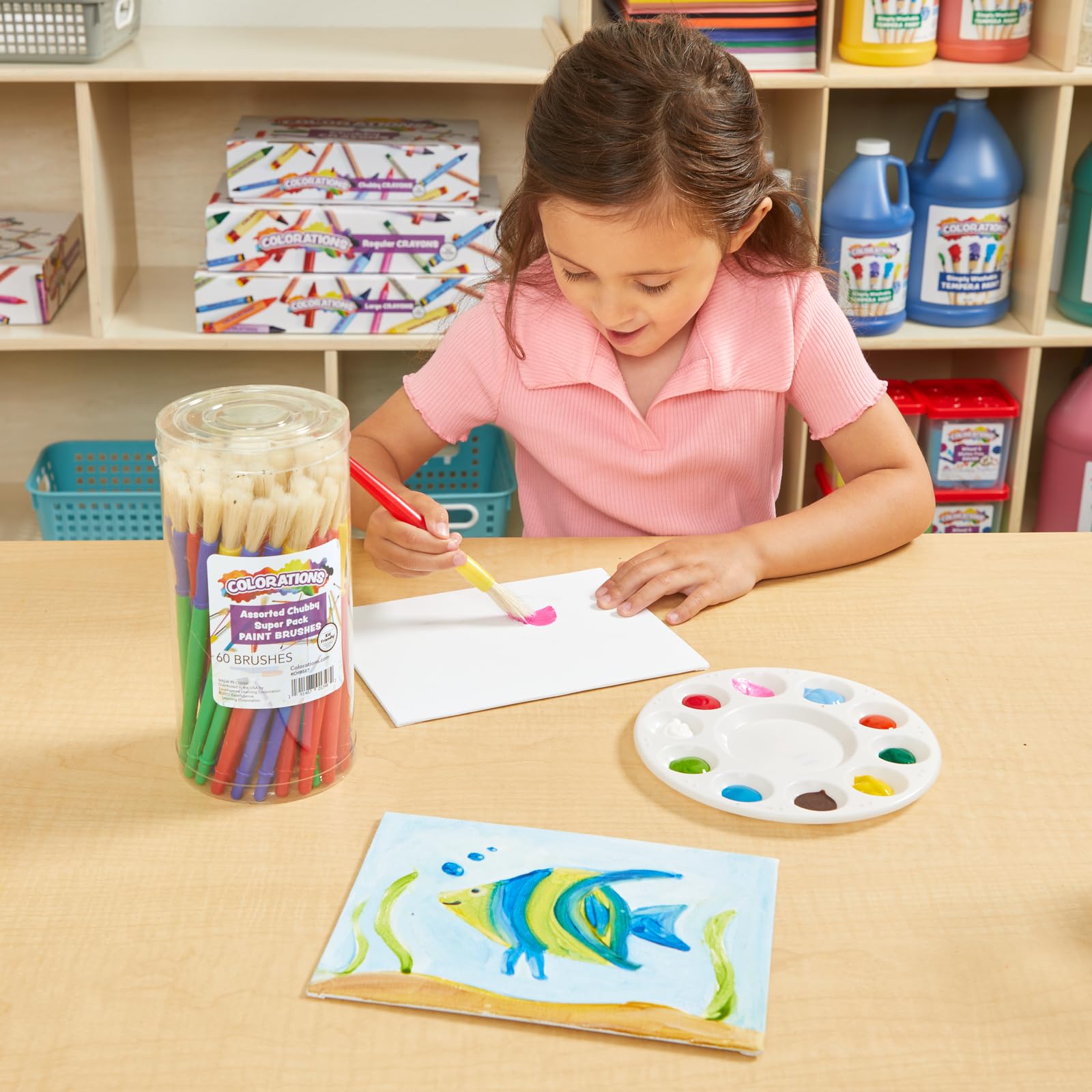 Colorations Round Palettes Set of 3, Paint Palettes, Sorting and Counting Trays, Craft Organizer Trays, Arts & Crafts, School Art Supplies, Paint Palette for Art, - Image 6