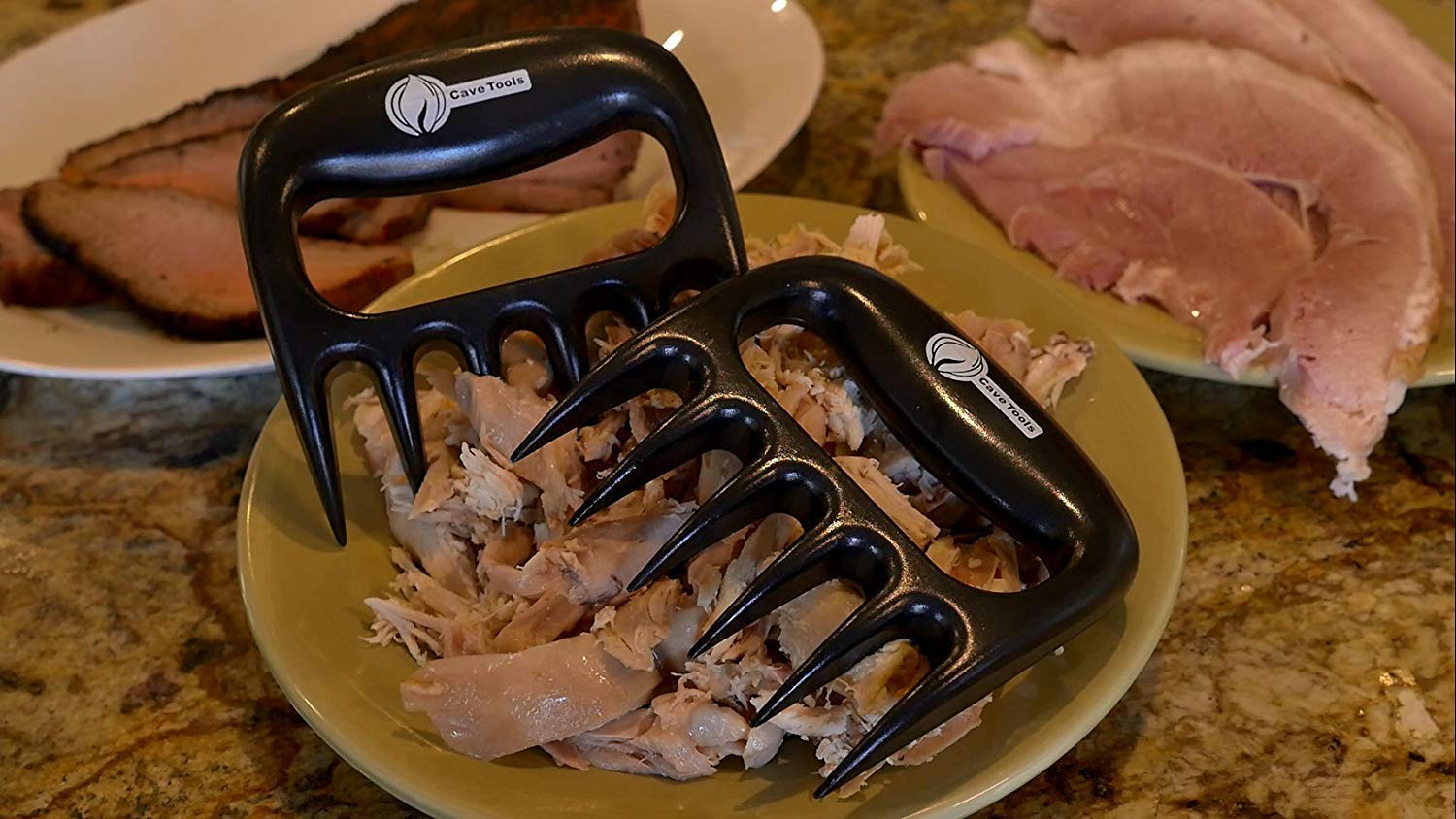 Set di 2 pezzi di carne artigli, carne forchette, orsi per polled pork, barbecue, artigli originali di trituratore di orsi, carne perfettamente triturata