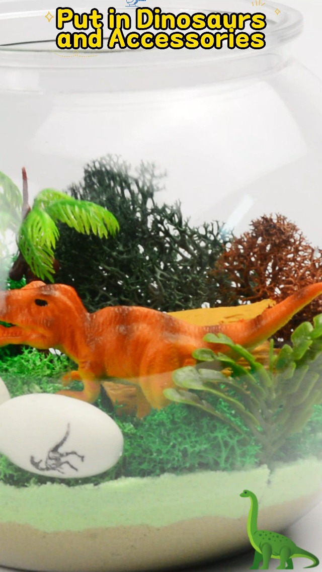 LEAZZLE Kit Terrarium Dinosaure DIY – Veilleuse LED 13 Couleurs – Cadeau 3-12 Ans
