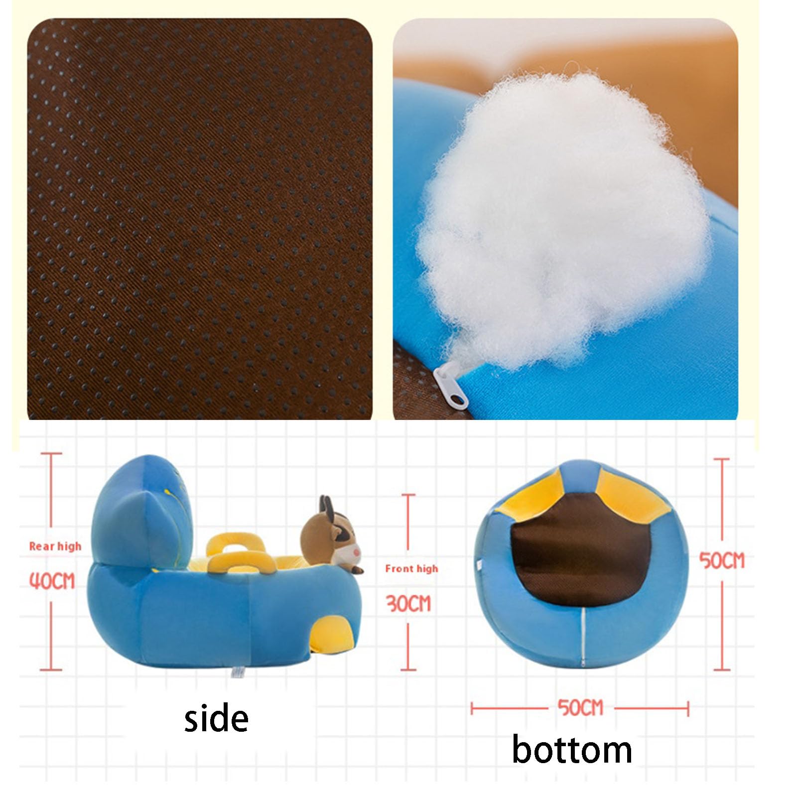 Baby Seat for Babies 3-36 Months, Cute and Comfortable Infant Floor Seat, Soft and Lightweight Baby Chair for Daily Use at Home or Travel (Green)