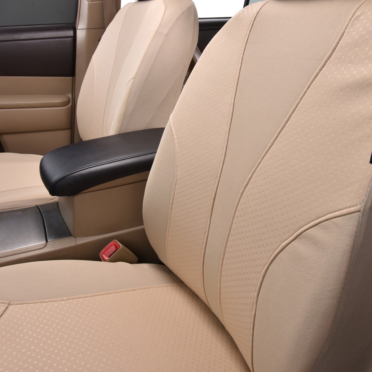 Flying Banner Panno Tessuto Universale Coprisedili Auto Sedili con Airbag Laterale (Beige)
