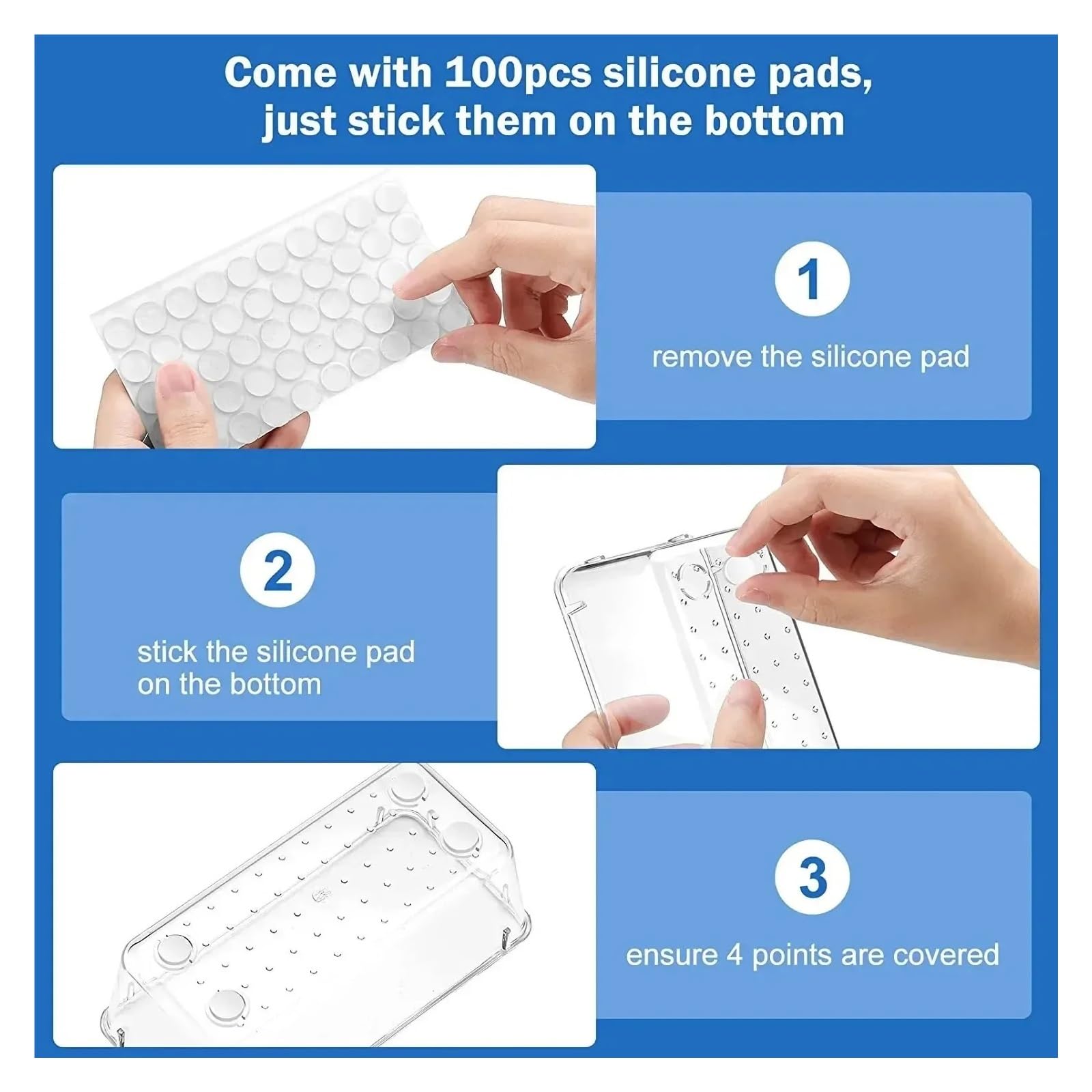 Set di 8 divisori da scrivania in plastica trasparente, per camera da letto, cassettiera, ufficio, per trucco, gioielli, cucina