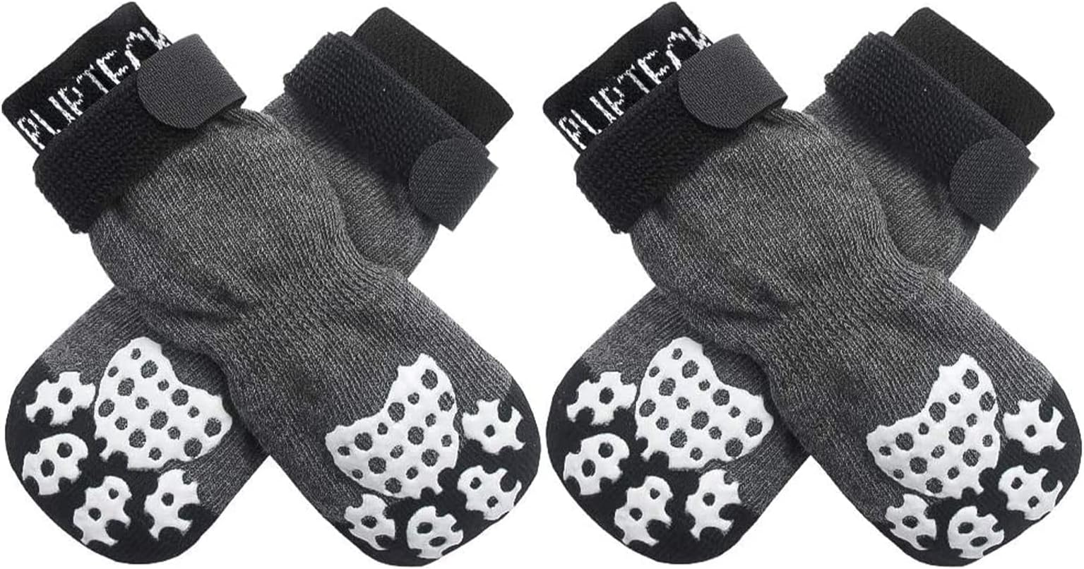 DOK TigerToes Premium Hundesocken - Rutschfester Pfotenschutz Für Hartholzböden | Extra Dicke Grifffläche