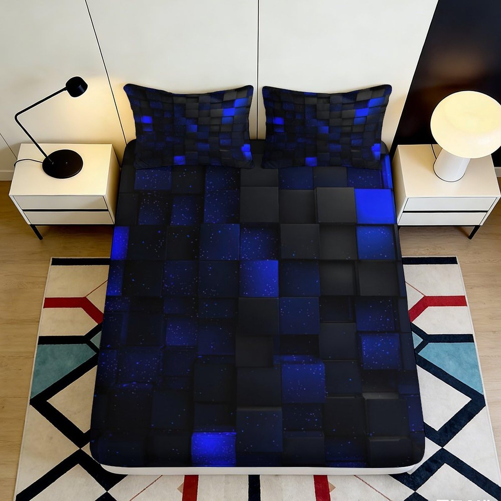 3D Printed Gecko Decor Fitted Sheet Microfiber Deep Pocket Bedroom Bedding Gecko Mattress Fitted Cover Non-Slip Washable 160x200x25cm