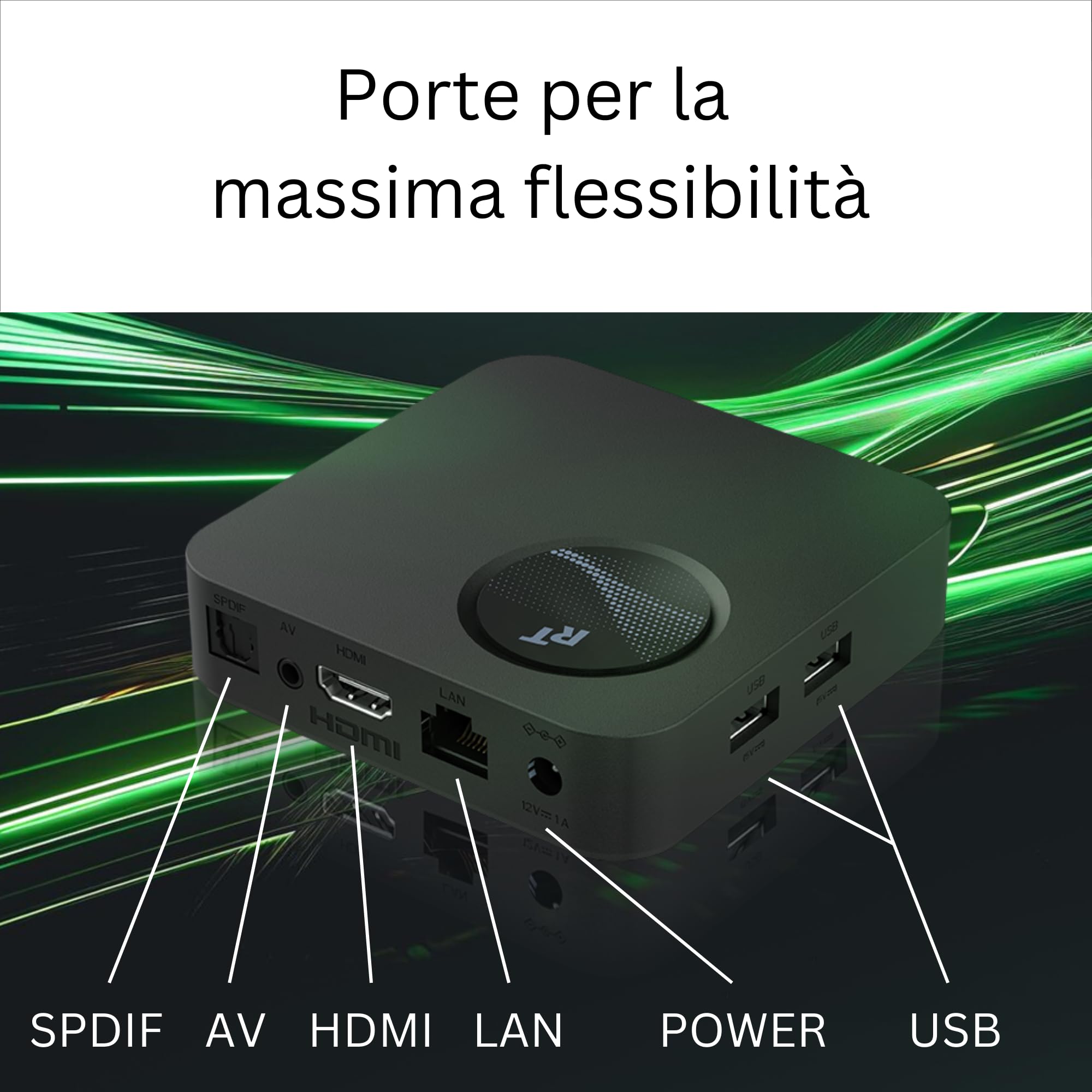 GX1 Box TV 4K - Google TV 14 [4GB RAM, 32GB ROM] Lettore Multimediale Smart TV, Supporta Netflix & Prime in 4K, AI-Upscaling, HDR10+, WiFi 6, LAN