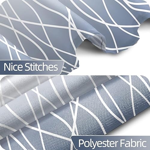 Miniatura 184 de Cortina de ducha pequeña a rayas gris claro degradado para baño, 36 x 72 pulgadas, juego de cortina de ducha geométrica para cabina de RV con Gris