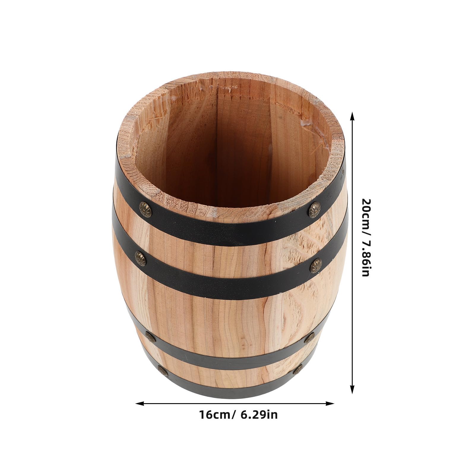 Caja de Almacenamiento de Cubiertos Vintage de Madera, Barril Beige