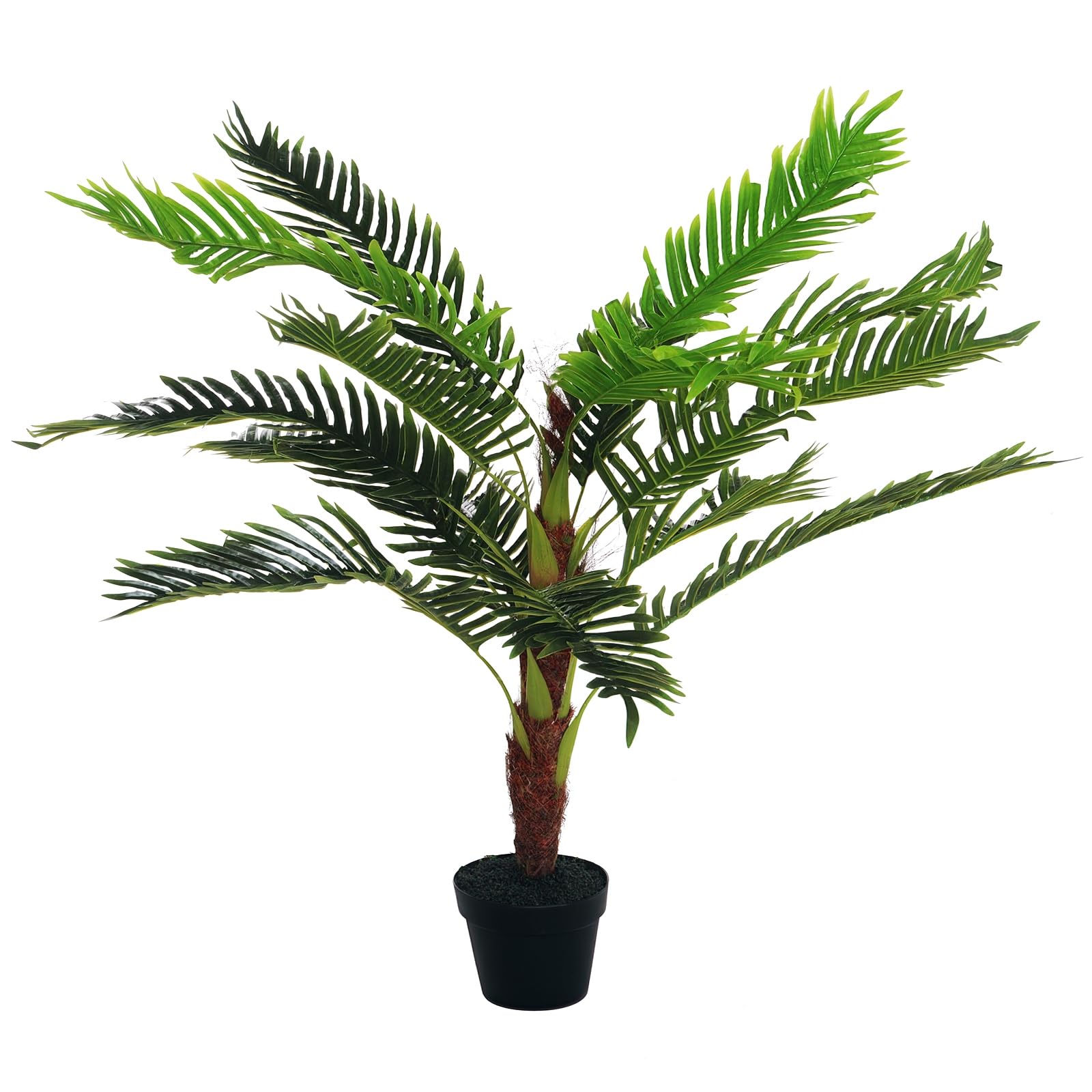 Outsunny Pianta Artificiale Palma Cycas Alta 123cm con Vaso Incluso