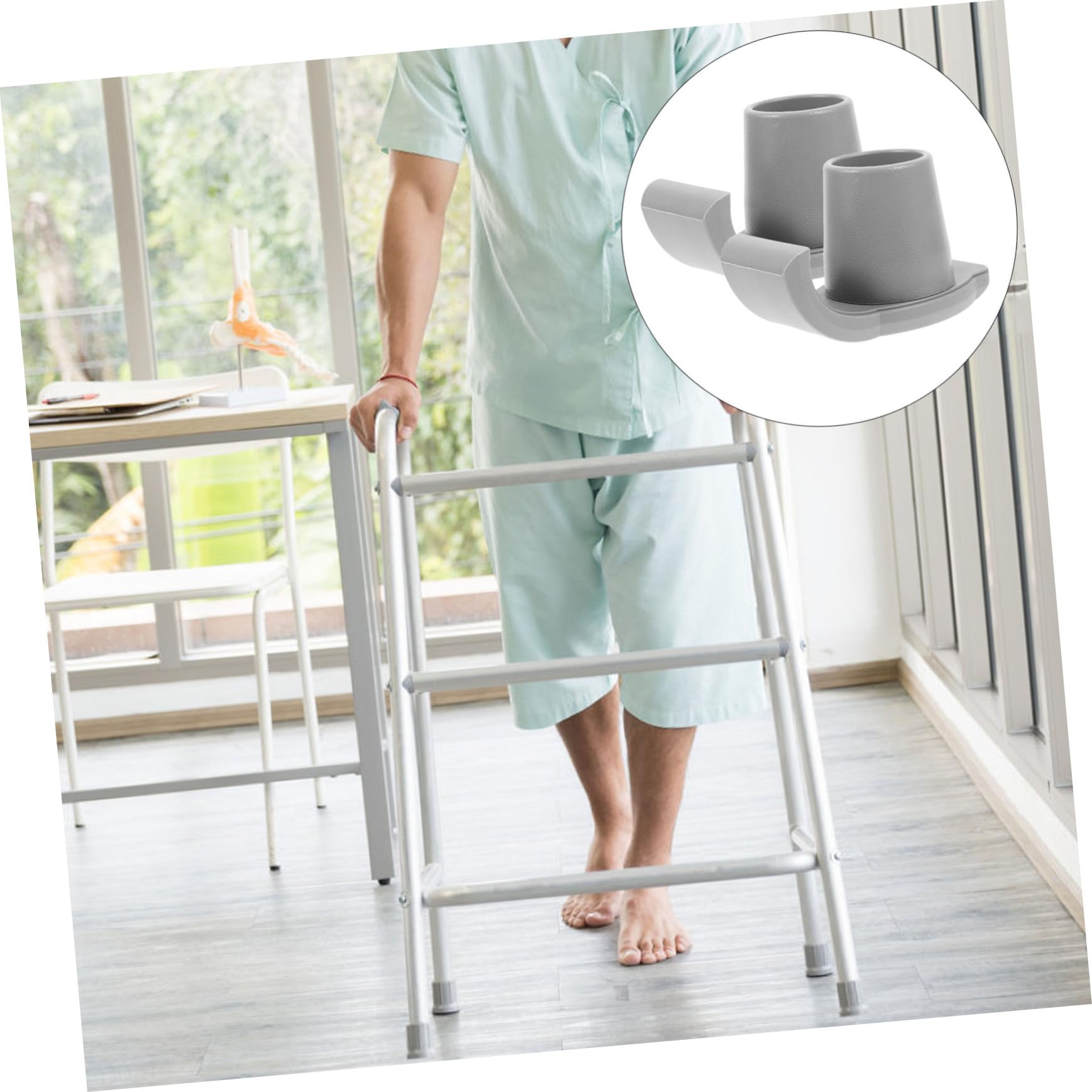 3 Series Cubierta De Pie De Caminante Accesorios Para Andador Acolchado Para Muletas Puntas De Bastón De Goma Almohadillas Para Muletas Caucho Grey 2 Piezas X 3