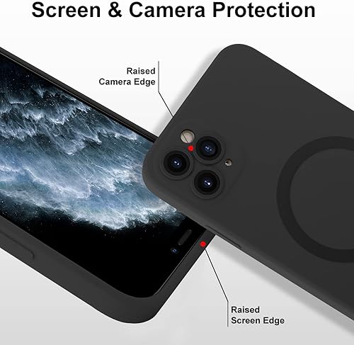 Miniatura 5 de Fiyart Funda magnética diseñada para iPhone 11 Pro Max, compatible con cargador inalámbrico MagSafe, funda protectora de silicona delgada de