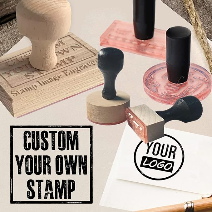 Custom Stamp with Logo Text Personalized Rubber Stamp