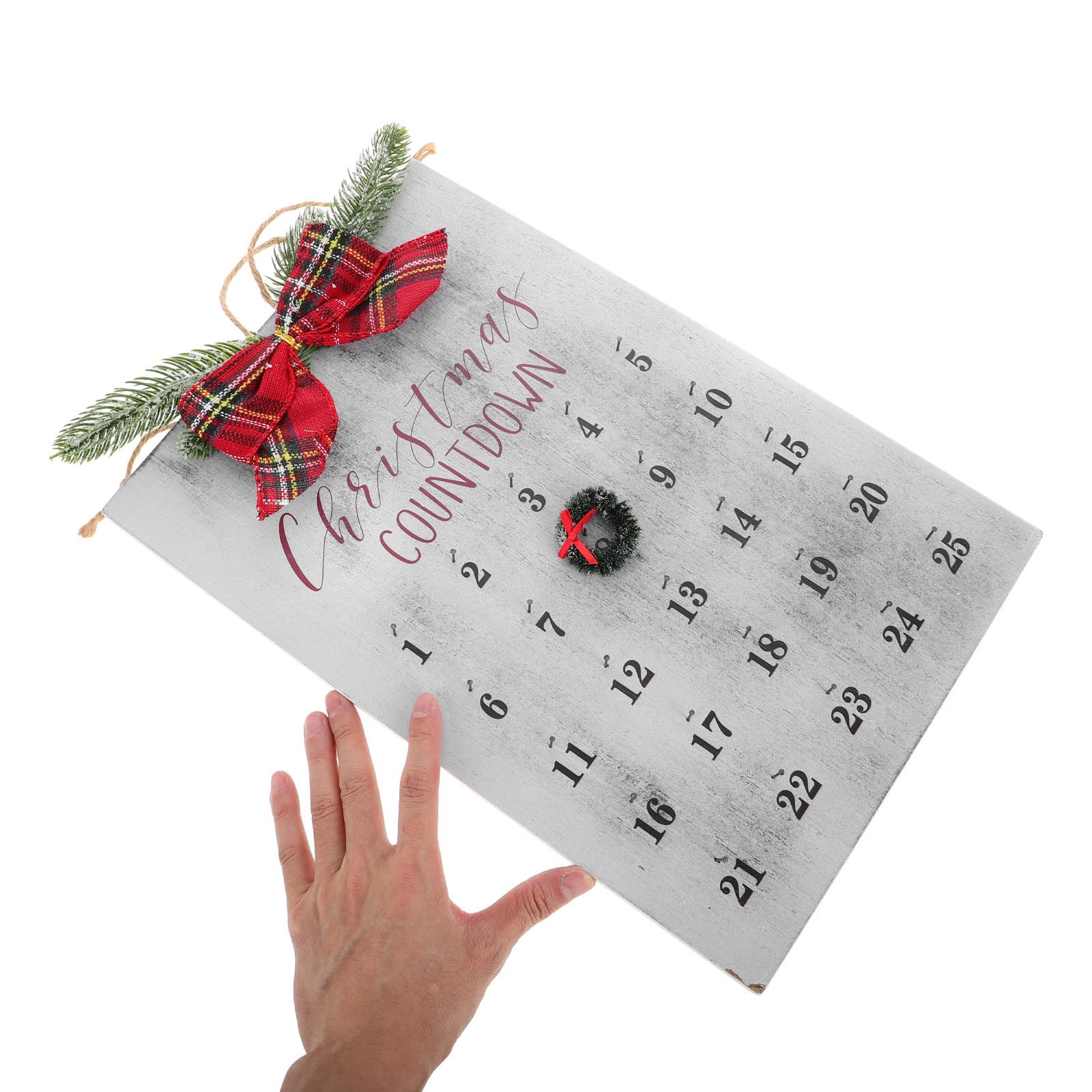 TOYANDONA Weihnachtskranz Kalender mit Countdown aus Dichteplatte für