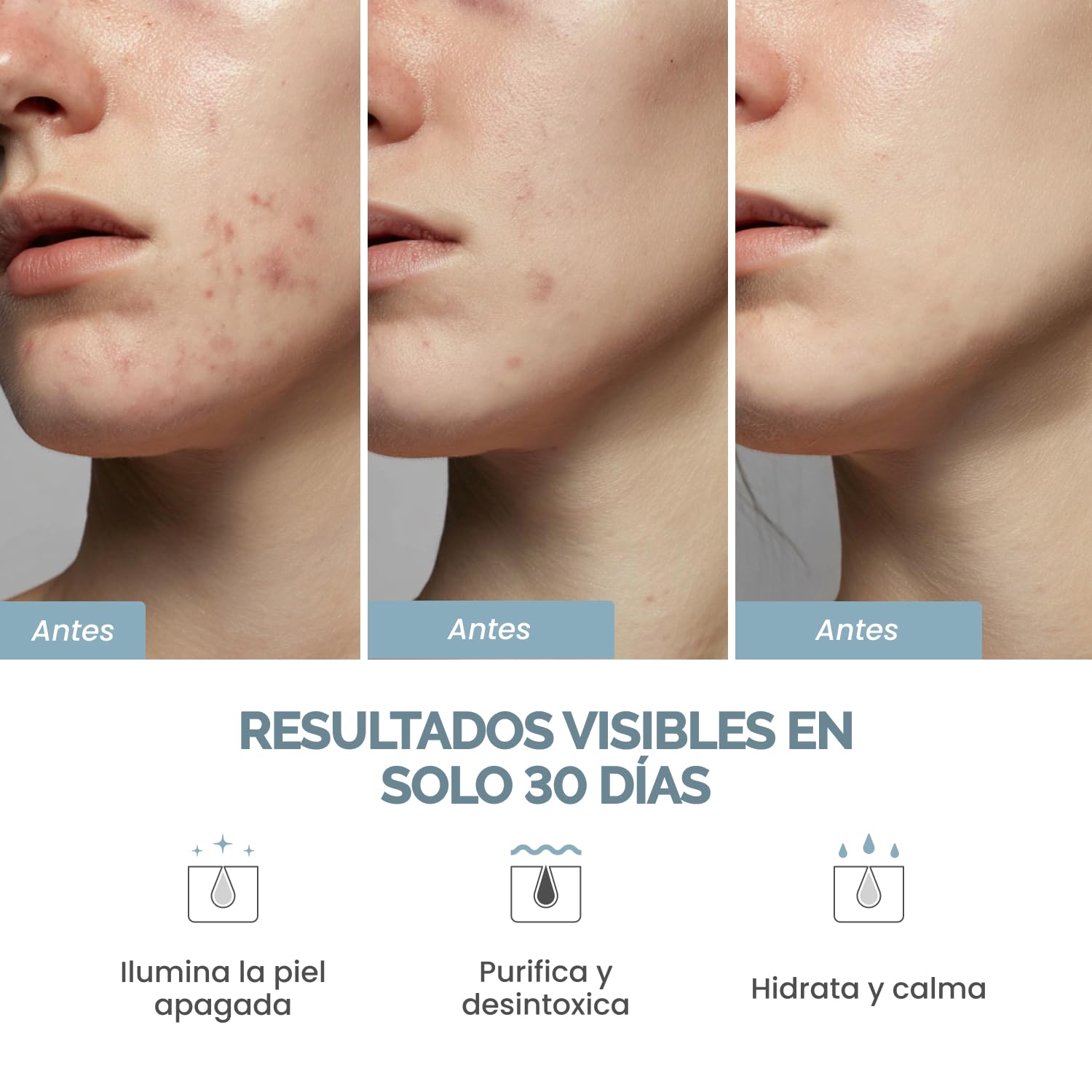 PLANTIFIQUE Mascarilla Facial Coreana Arcilla Volcánica y Mar Muerto – Mascarilla Rostro Carbón, Ácido Hialurónico, Aceite de Jojoba y Manteca de Karité – Purifica, Refina Poros, Hidrata y Calma, 110g