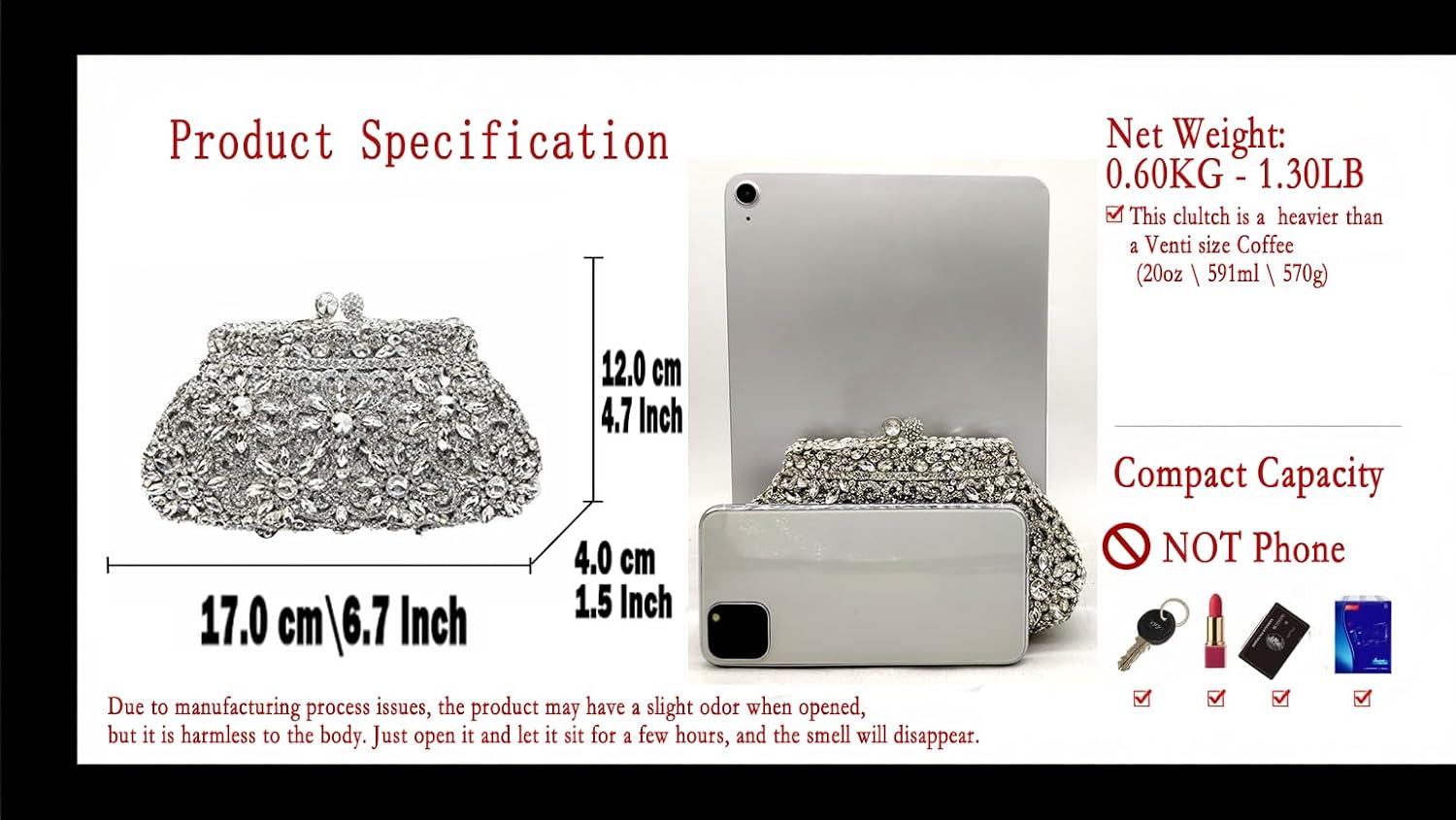 Boutique De FGG Women Crown Minaudiere Handbags Formal Evening Bags Flower Crystal Clutch Purses Wedding Clutch Bag,Mini - Image 4