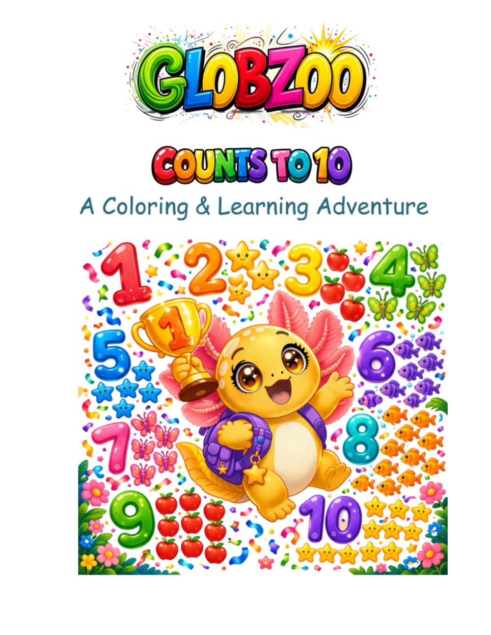Globzoo Counts to 10: A Bilingual Coloring and Counting Adventure for Little Ones Ages 2-6