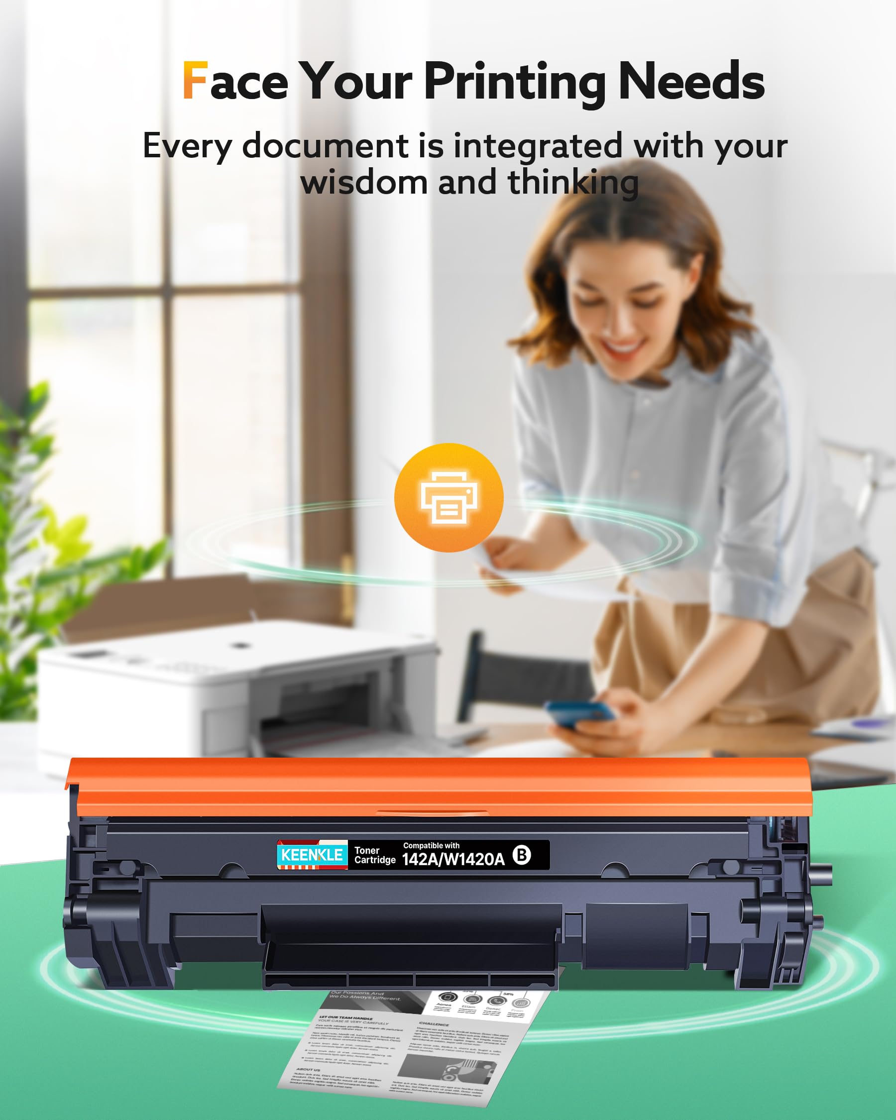 KEENKLE 142A Toner Con Chip Compatibili per HP 142A 142X W1420A W1420X per Toner HP Laserjet M140w per HP Laserjet Pro M110 M110w Laserjet Pro MFP M140w M140 M139 M139w (Nero, 1-Pack)