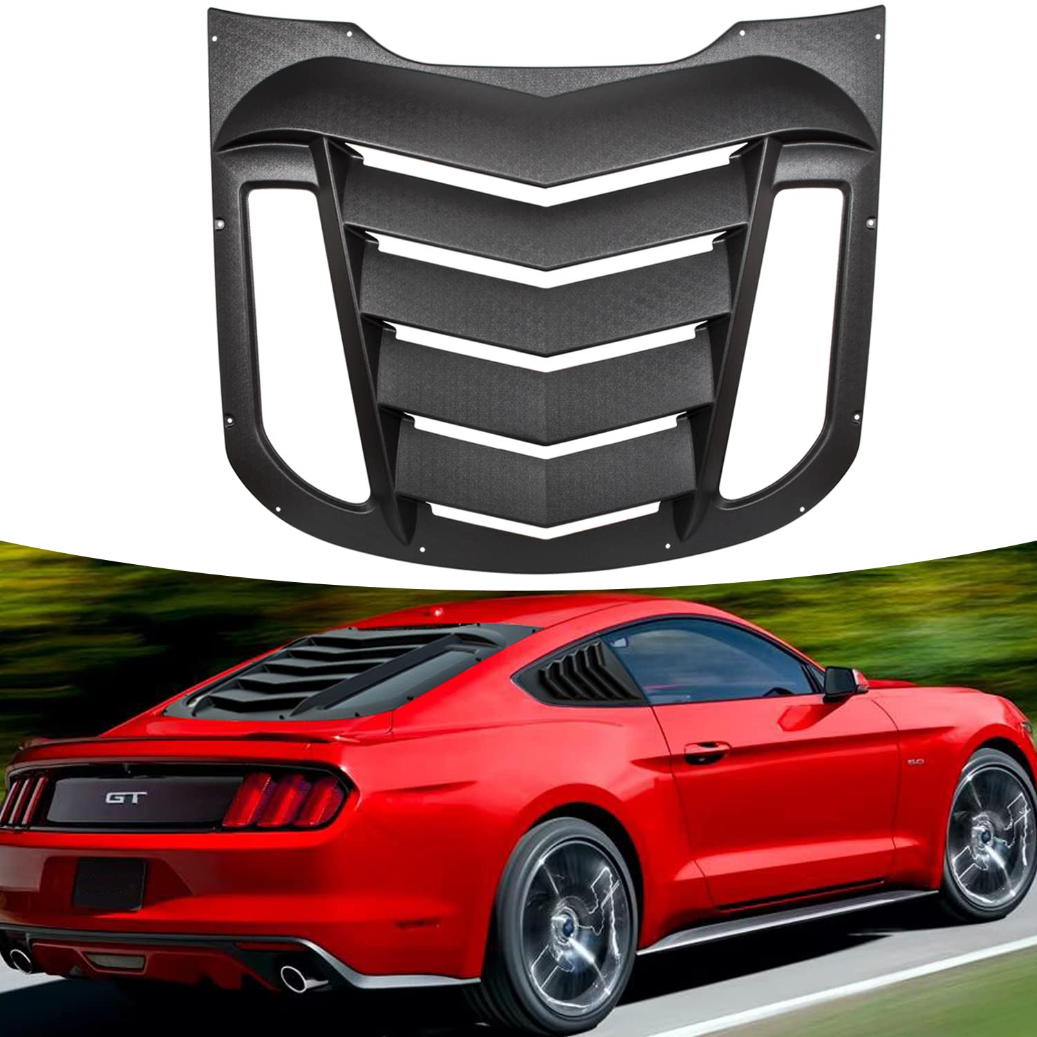 Buy Rear Window Louver Fits for Ford Mustang 2015 2016 2017 2018 2019
