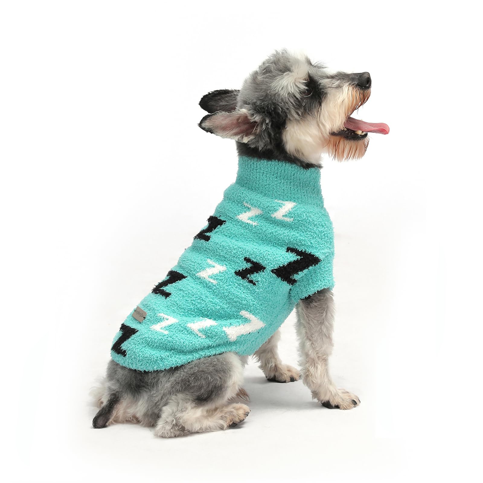 MengMengDa Dog Sweaters Dog Pullover Sweater Cold Weather Cable Knitwear Thick Warm Outfits for Medium or Large Dogs（Turquoise-XL