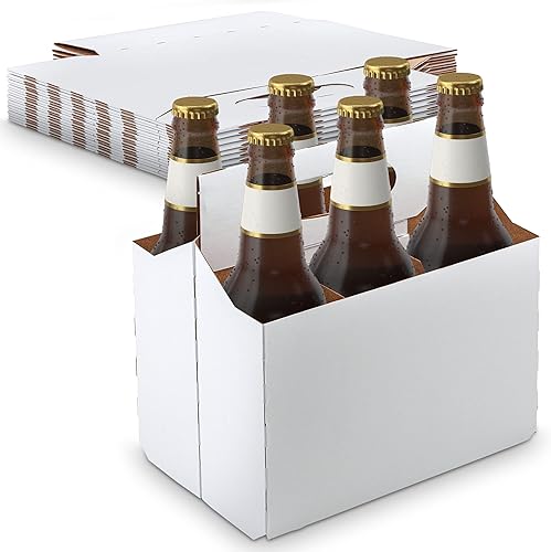 Miniatura 24 de MT Products 4 soportes para botellas de cartón kraft de 12 onzas. Portabotellas de cerveza o soda para un transporte seguro y fácil, paquete de 4
