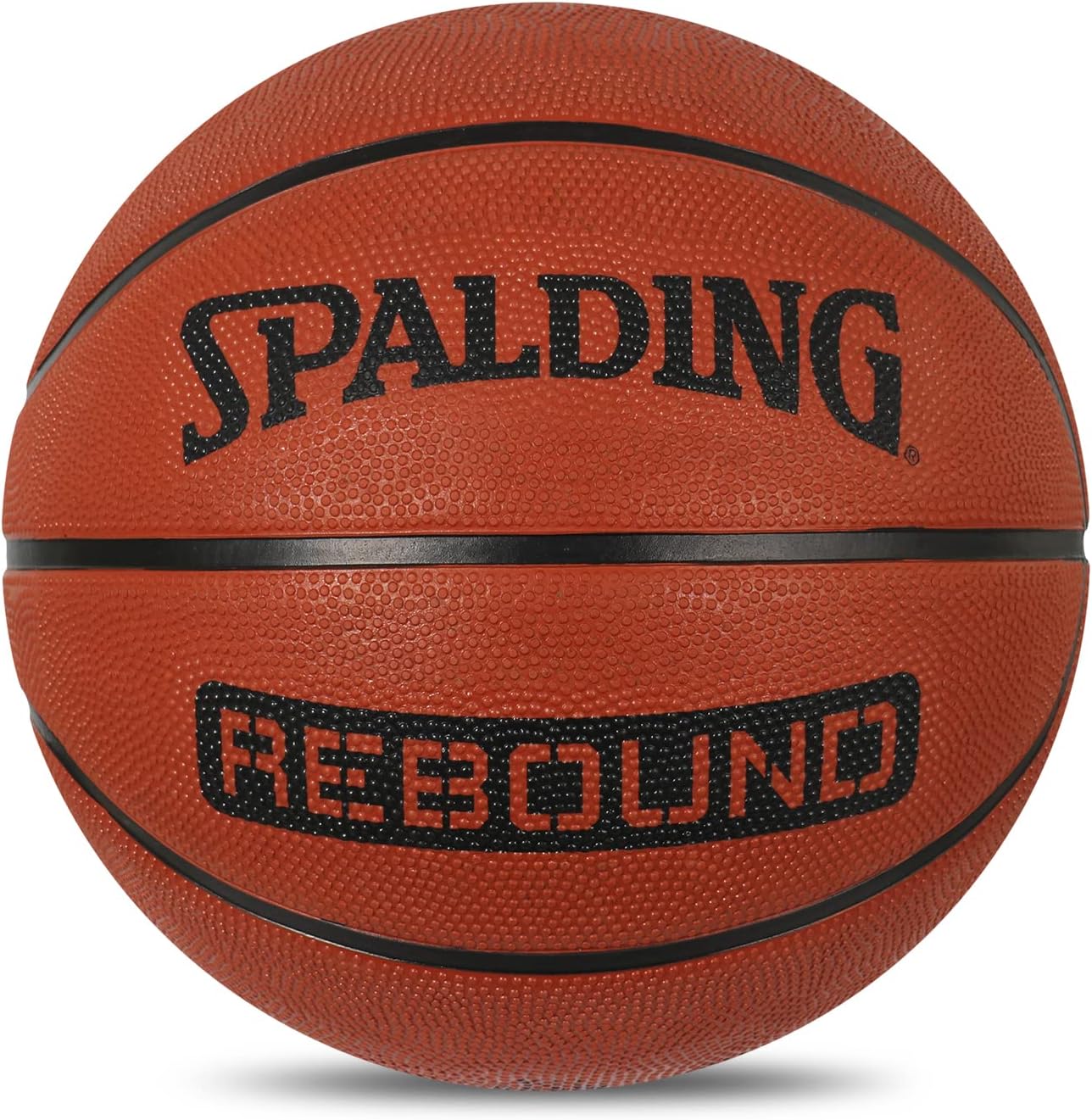 Spalding 8 Panel Rebound Rubber Moulded Indoor/Outdoor Basketball with Butyl Bladder, Suitable for Practice/Match/Training + Free Air Needle