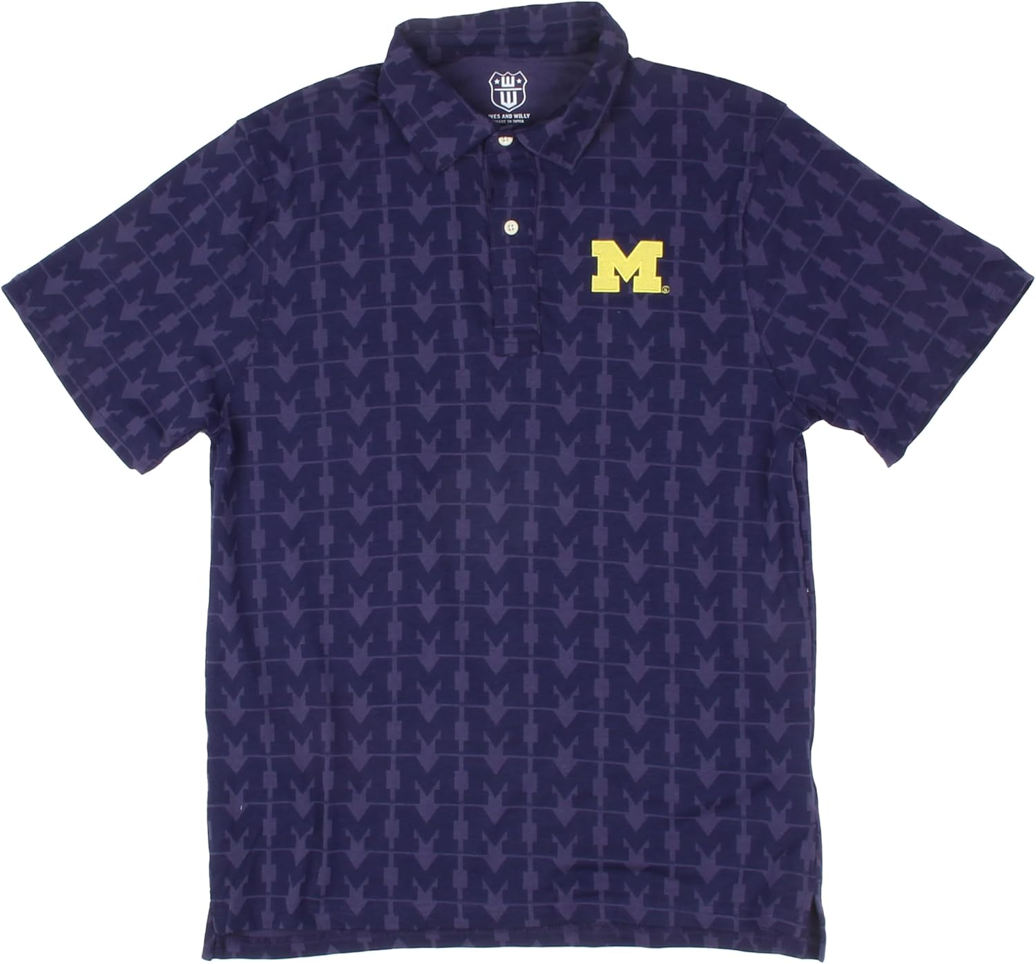 Wes and Willy Mens Sports Fan College Team All Over Logo Polo Shirt