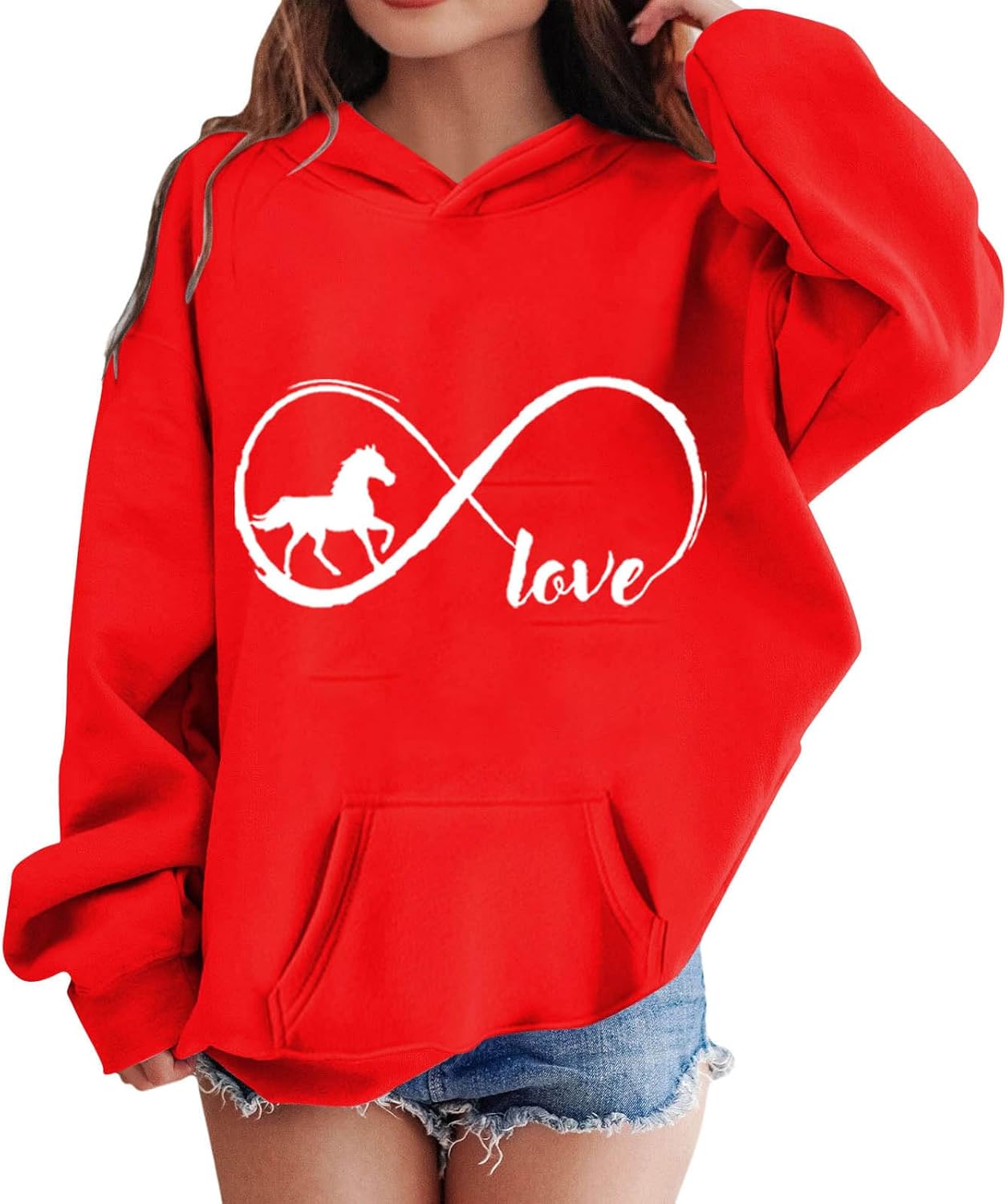 Oversized Hoodies for Teen Girls Graphic Print Kids Athletic Hoodie