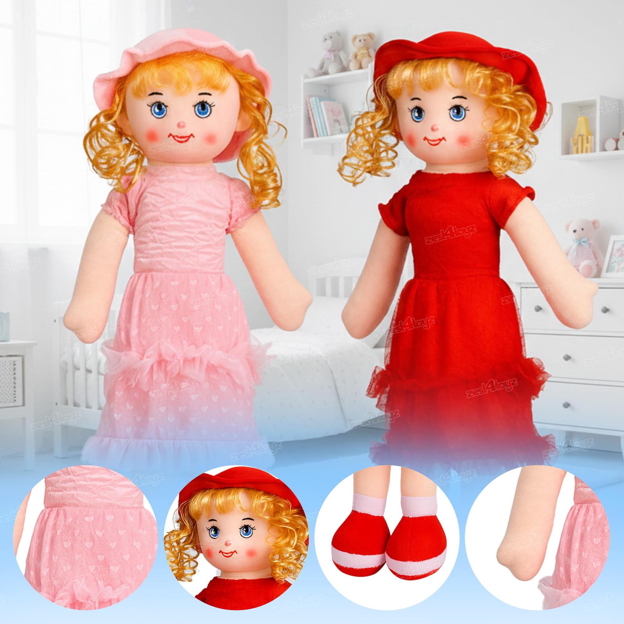 Zest 4 Toyz Doll for Girls (55 cm) Big Size Doll | Soft Doll Toy Gift