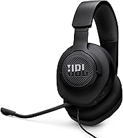 JBL Quantum 100M2 Wired Gaming Headset - Over-Ear with Detachable Mic, Memory Foam Cushions, All-Platform Compatible (Black)