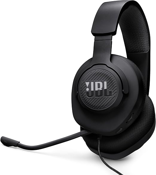 JBL Quantum 100M2 - Casque gaming filaire circum-aural avec microphone omnidirectionnel détachable et Mute Option, coussinets en mousse à mémoire de forme recouverts de tissu, compatible avec toutes les plateformes (Noir)