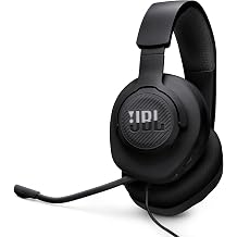 JBL Quantum 100M2 Wired Gaming Headset, Detachable Mic - Black