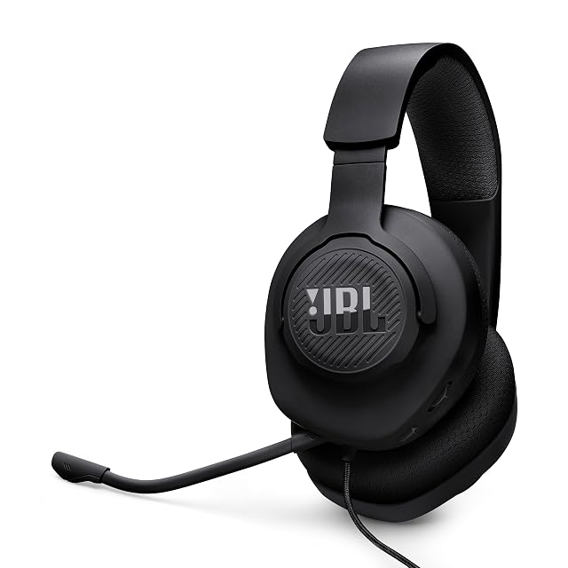 JBL Quantum 100M2 - Wired Over-Ear Gaming Headset with omnidirectional Detachable mic with Mute Option and Fabric-Covered Memory